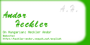 andor heckler business card